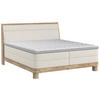 BOXSPRINGBETT 180/200 cm,  in Naturfarben, gepolstertes Kopfteil, Topper, Matratzen, H2 + H2 = mittel  - Eichefarben/Naturfarben, KONVENTIONELL, Holz/Textil (180/200cm) - Valnatura