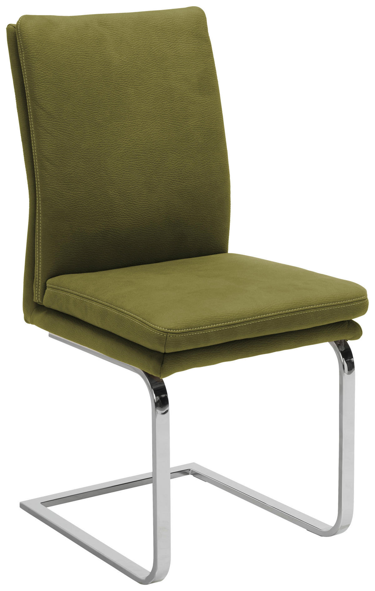 SCHWINGSTUHL  in Stahl Mikrofaser  - Chromfarben/Beige, Design, Textil/Metall (47/100/64cm) - Novel