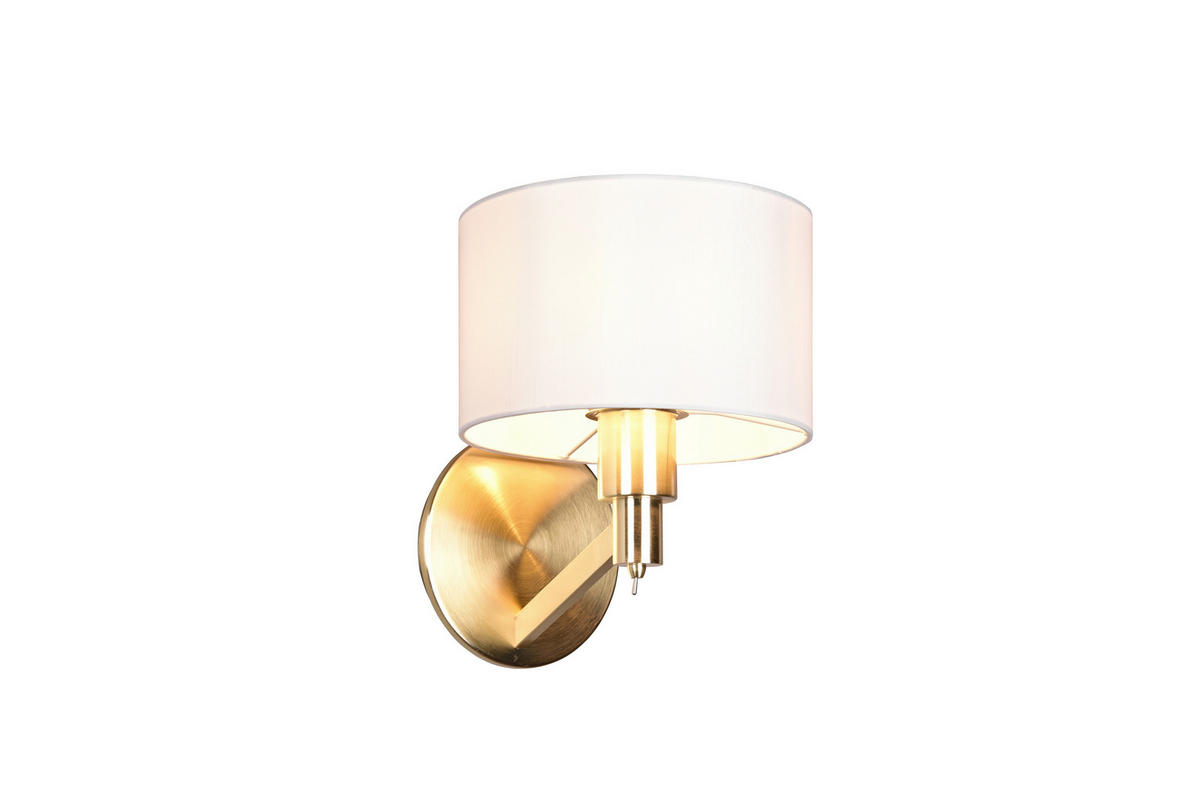 VÄGGLAMPA Cassio 23/27,9 cm   - vit/mässingsfärgad, Design, metall/textil (23/27,9cm) - Trio Leuchten