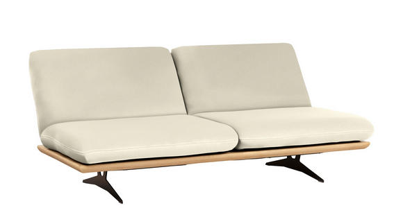 SCHLAFSOFA Naturfarben Echtleder  - Beige/Schwarz, Design, Leder/Holz (204/92/90cm) - Dieter Knoll