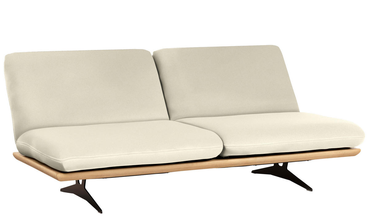SCHLAFSOFA Naturfarben Echtleder  - Beige/Schwarz, Design, Leder/Holz (204/92/90cm) - Dieter Knoll