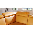 ECKSOFA in Echtleder Gelb  - Gelb/Alufarben, Design, Leder/Metall (239/271cm) - Cantus