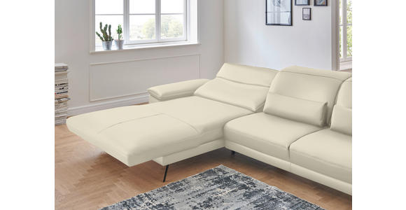 ECKSOFA in Echtleder Naturfarben  - Schwarz/Naturfarben, Design, Leder/Metall (193/328cm) - Dieter Knoll