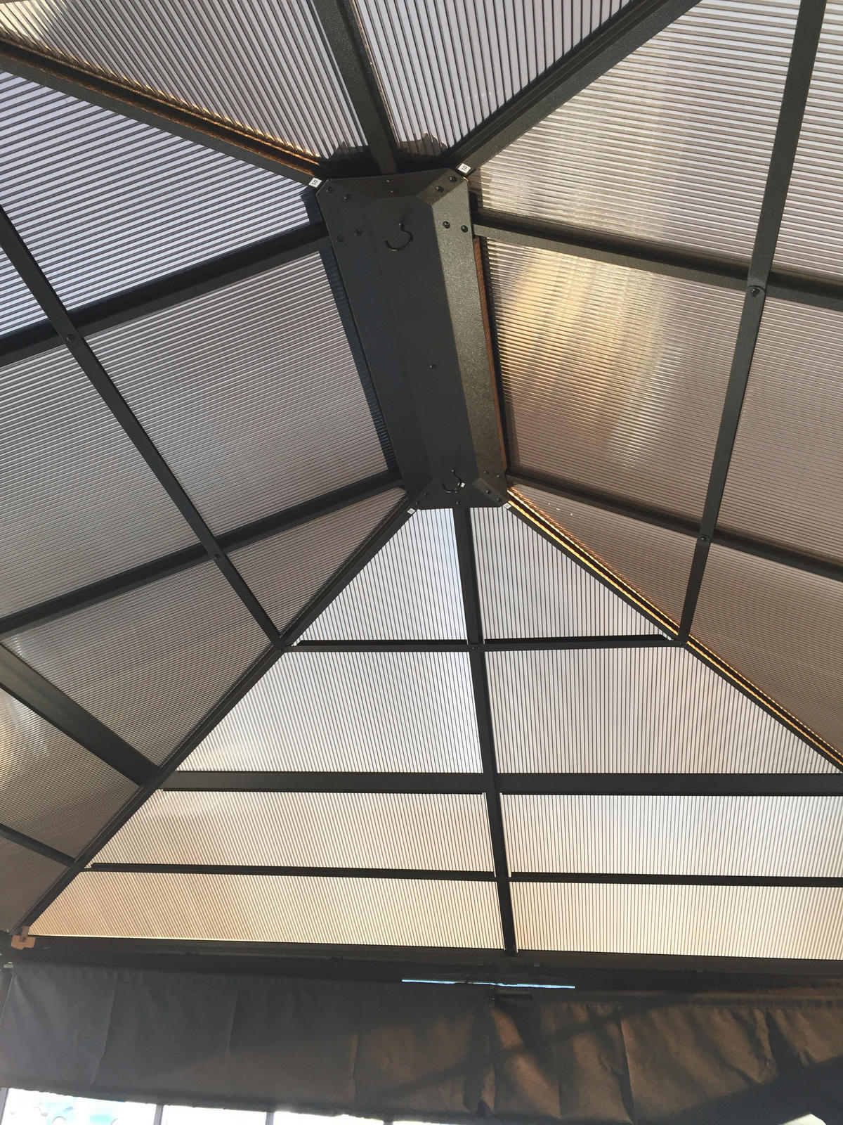 PAVILLON 362/283/297 cm Aluminium  - Bronzefarben, Basics, Kunststoff/Metall (362/283/297cm)
