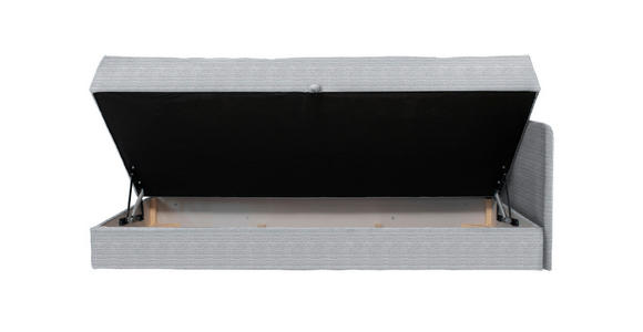LIEGE in Velours Hellgrau - Hellgrau/Schwarz, KONVENTIONELL, Kunststoff/Textil (205/80/95cm) - Xora