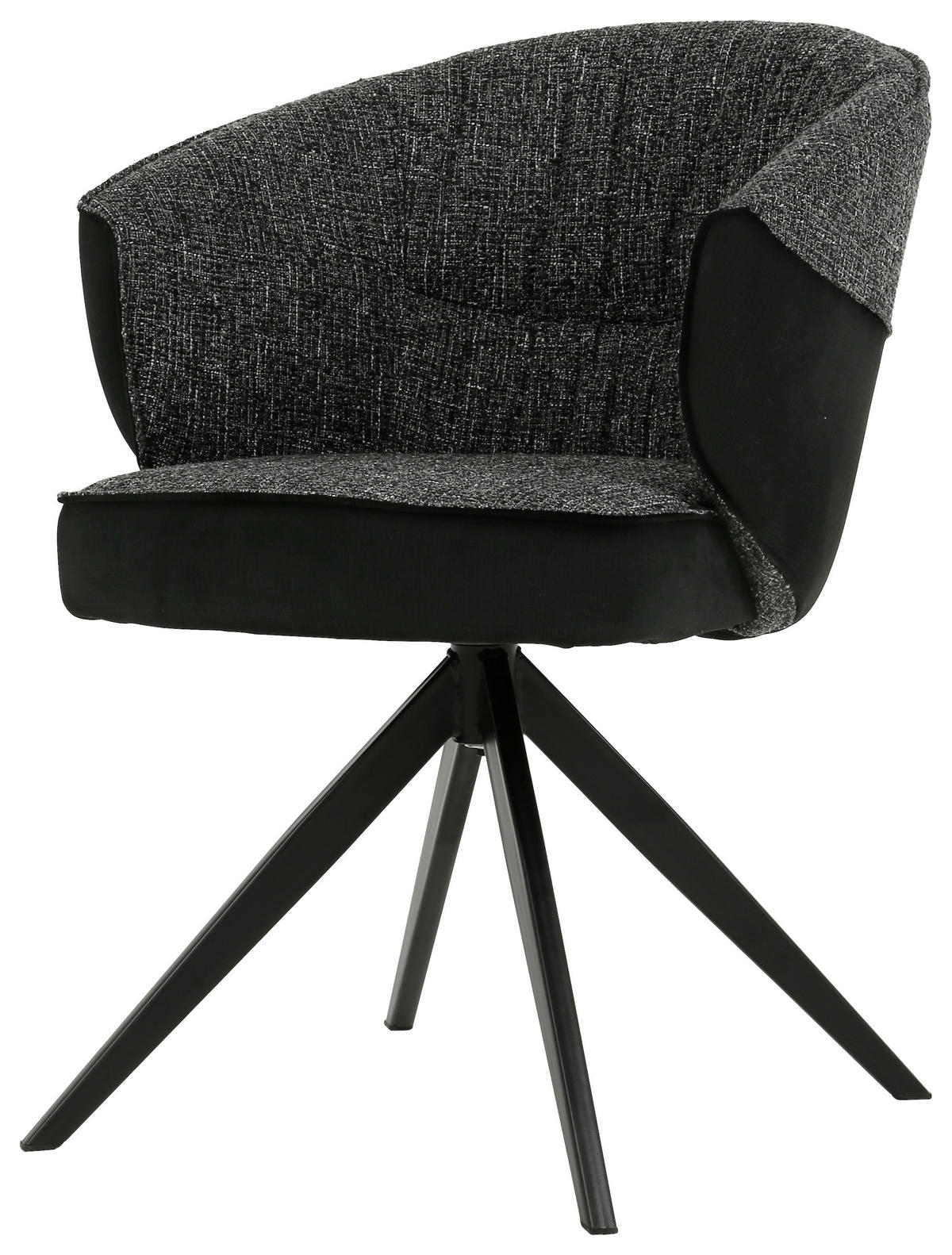 NASLANJAČ, kovina, tekstil črna  - črna, Design, kovina/tekstil (61/82,5/63cm) - Novel