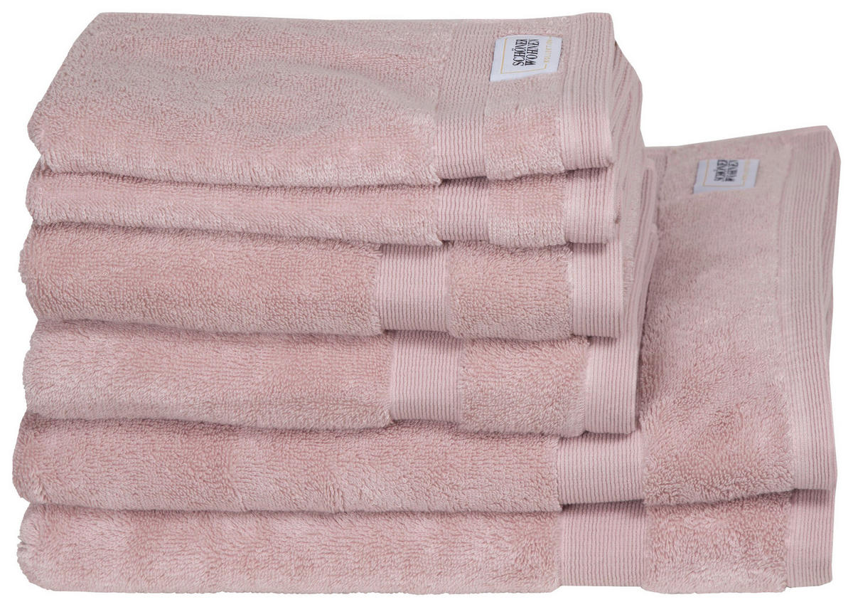 FROTTIERSET SW-Cuddly Altrosa 6-teilig  - Altrosa, Basics, Textil - Schöner Wohnen