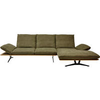 ECKSOFA Formia Grün Flachgewebe  - Schwarz/Grün, Design, Holz/Textil (314/159cm) - Dieter Knoll