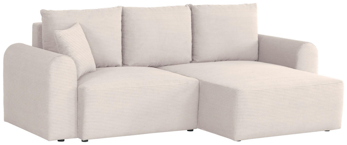 ECKSOFA in Cord Weiss  - Weiss, Design, Textil (250/151cm) - MID.YOU