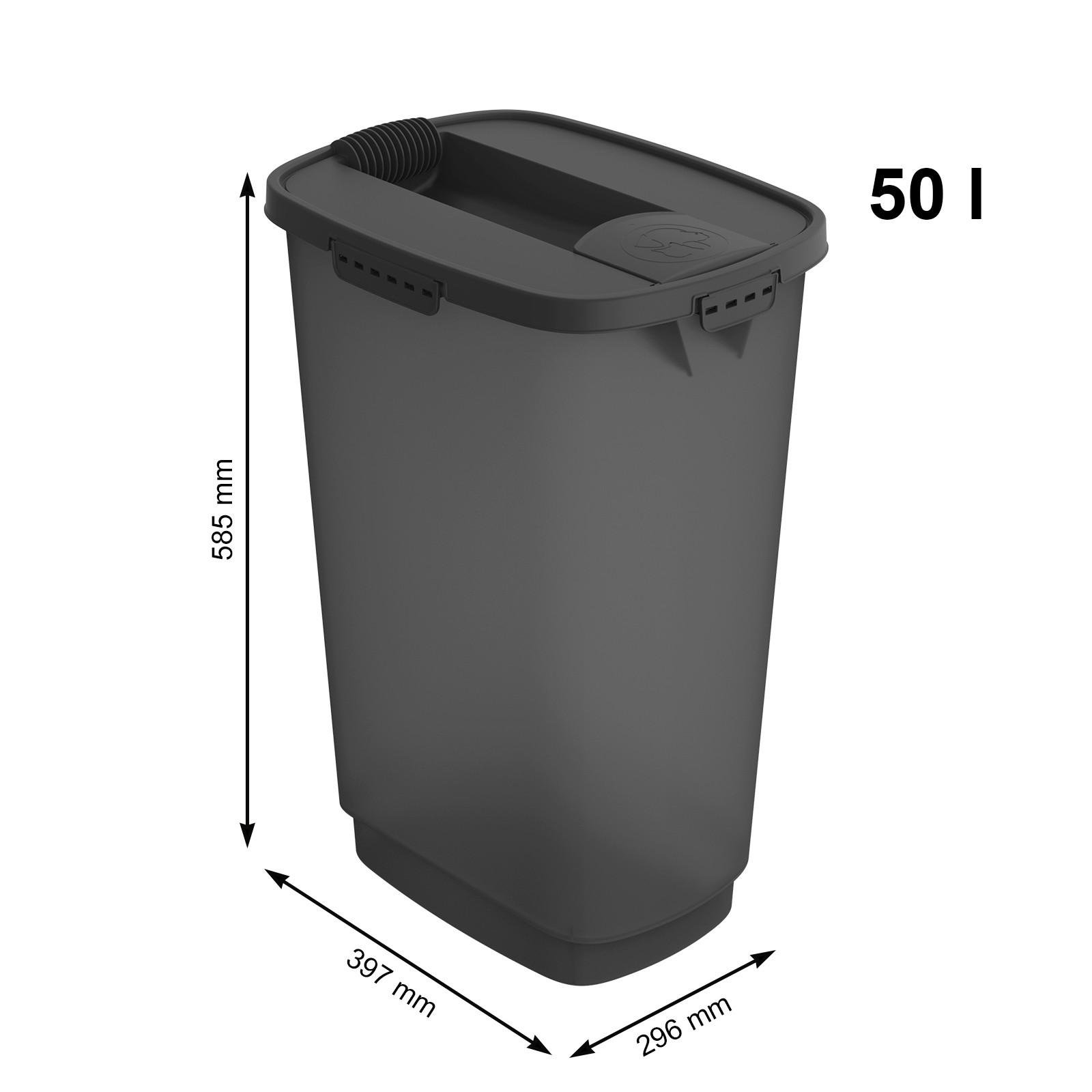 FUTTERBEHÄLTER - Anthrazit, Basics, Kunststoff (29,6/58,5/39,7cm) - Rotho