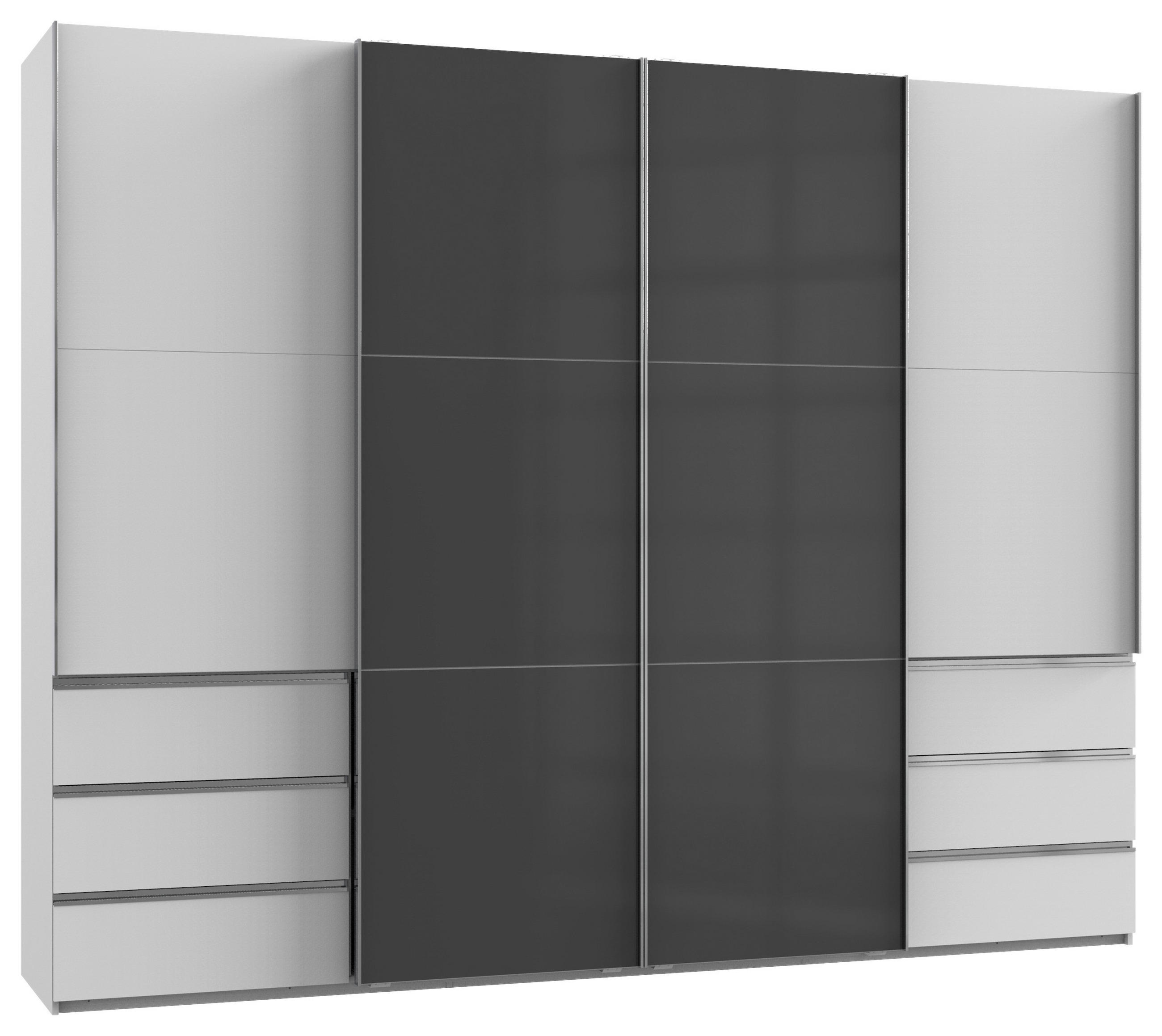 SCHWEBETÜRENSCHRANK in Grau, Weiss  - Chromfarben/Weiss, Modern, Holzwerkstoff (300/236/65cm) - MID.YOU