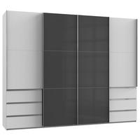 SCHWEBETÜRENSCHRANK  in Grau, Weiß  - Chromfarben/Weiß, MODERN, Holzwerkstoff (300/236/65cm) - MID.YOU