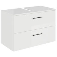 WASCHBECKENUNTERSCHRANK 75/49,8/38,3 cm  - Chromfarben/Weiß Hochglanz, KONVENTIONELL, Holzwerkstoff/Metall (75/49,8/38,3cm) - Sadena