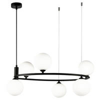 PENDELLEUCHTE 58/28 cm   - Schwarz/Weiß, Trend, Glas/Metall (58/28cm) - MAYTONI