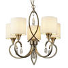 KRISTALL-HÄNGELEUCHTE 52/106 cm   - Beige/Messingfarben, KONVENTIONELL, Glas/Textil (52/106cm) - Searchlight