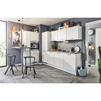 ECKKÜCHE  in Grau, Weiß  - Schwarz/Weiß, KONVENTIONELL, Holzwerkstoff/Metall (240+140cm) - Xora