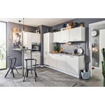 ECKKÜCHE  in Grau, Weiß  - Schwarz/Weiß, KONVENTIONELL, Holzwerkstoff/Metall (240+140cm) - Xora