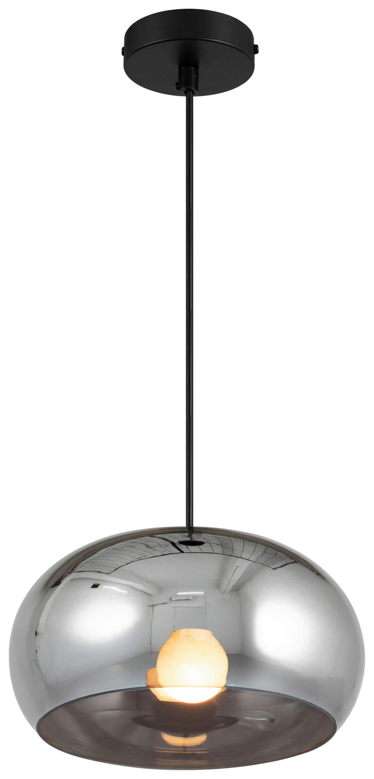 HÄNGELEUCHTE 23/120 cm  - Schwarz, Trend, Glas/Metall (23/120cm) - Novel
