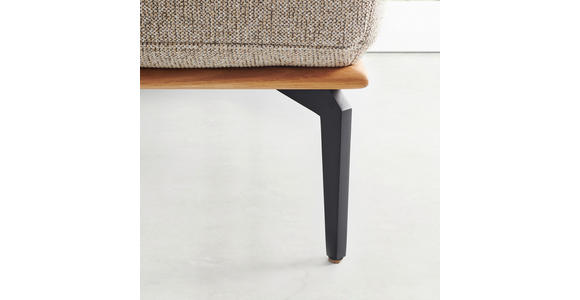 ECKSOFA  in Flachgewebe Hellbraun  314/176 cm  - Hellbraun/Schwarz, Natur, Holz/Textil (314/176cm) - Valnatura