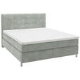 BOXSPRINGBETT 180/200 cm  in Hellgrau  - Chromfarben/Hellgrau, KONVENTIONELL, Kunststoff/Textil (180/200cm) - Voleo