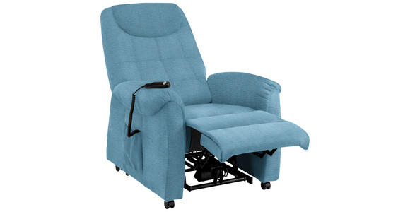 FERNSEHSESSEL in Mikrofaser Hellblau  - Schwarz/Hellblau, KONVENTIONELL, Kunststoff/Textil (83/113/92cm) - Xora