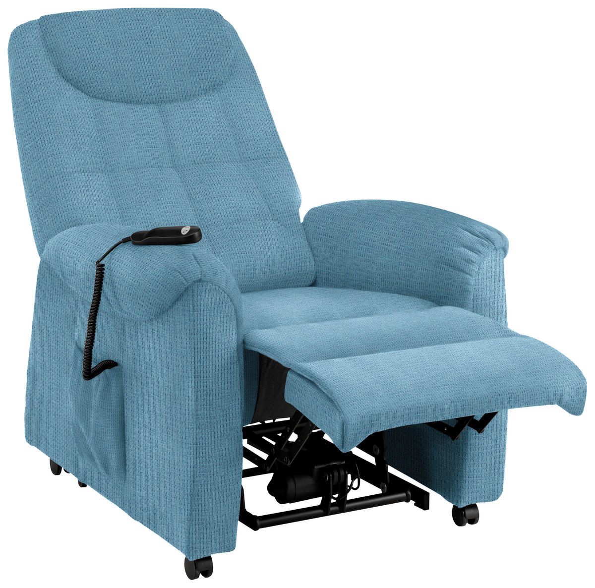 FERNSEHSESSEL in Mikrofaser Hellblau  - Schwarz/Hellblau, KONVENTIONELL, Kunststoff/Textil (83/113/92cm) - Xora