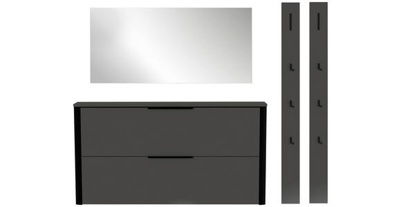 GARDEROBE 4-teilig in 200/191/34 cm - Anthrazit/Schwarz, Design, Glas/Holzwerkstoff (200/191/34cm) - Dieter Knoll