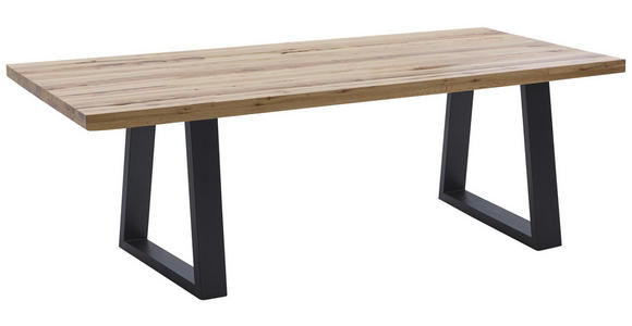 ESSTISCH in Holz, Metall 220/100/76 cm - Wildeiche/Anthrazit, Design, Holz/Metall (220/100/76cm) - Waldwelt