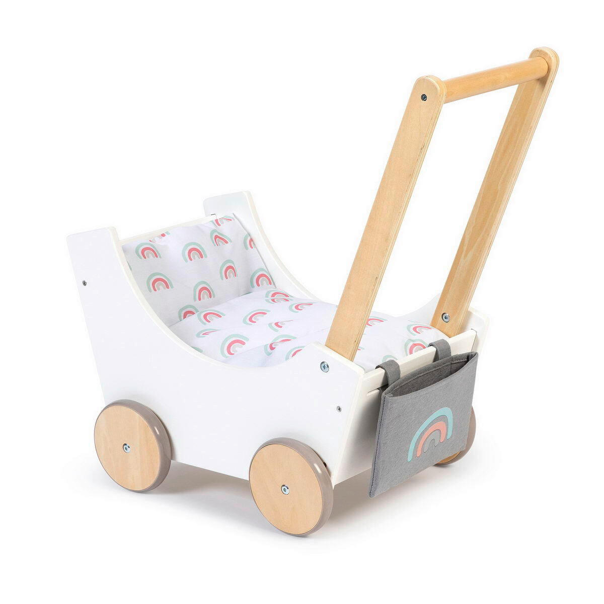 PUPPENWAGEN BARLIA  - Naturfarben/Weiß, Basics, Holz/Holzwerkstoff (55,9/30,9/54,4cm) - MUSTERKIND