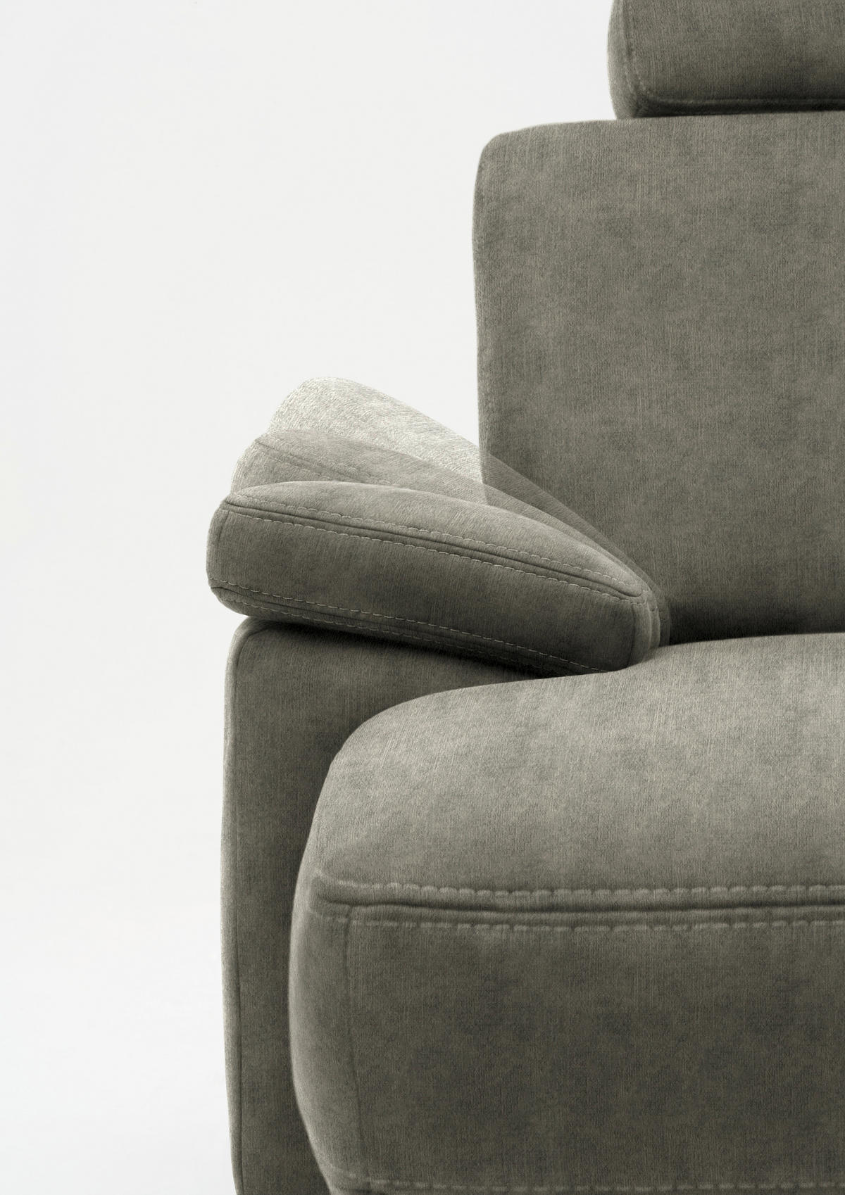 WOHNLANDSCHAFT in Velours Grau  - Eichefarben/Grau, Konventionell, Holz/Textil (235/316/167cm) - Beldomo System