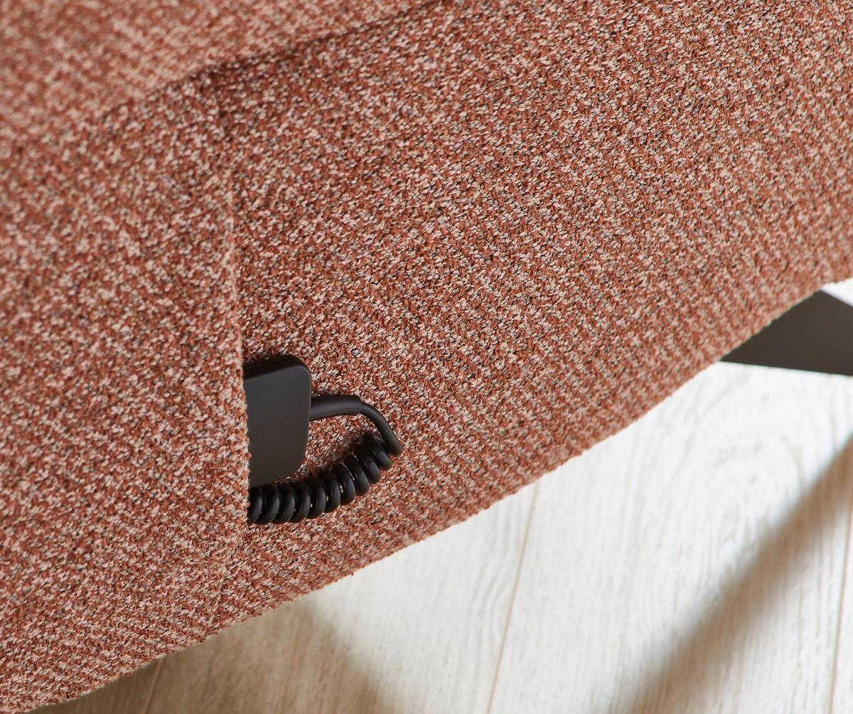 ECKSOFA in Flachgewebe Altrosa  - Anthrazit/Altrosa, Design, Textil/Metall (171/281cm) - Himolla
