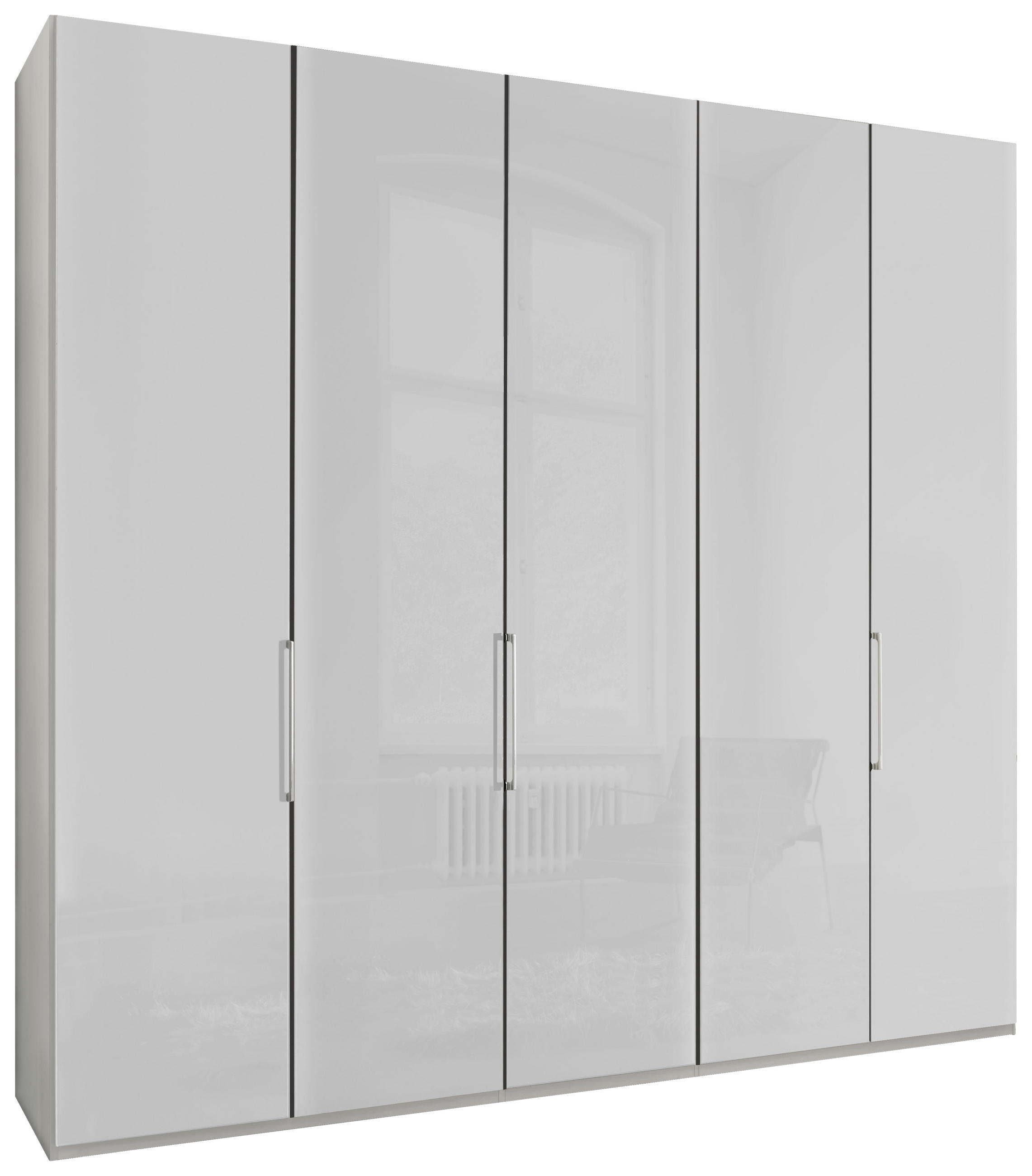 DREHTÜRENSCHRANK in Weiss  - Chromfarben/Weiss, Konventionell, Glas/Holzwerkstoff (250/236/58cm) - Dieter Knoll