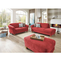 RÉCAMIERE in Flachgewebe Rot  - Rot/Naturfarben, Konventionell, Holz/Textil (194/84/91cm) - Sit & More