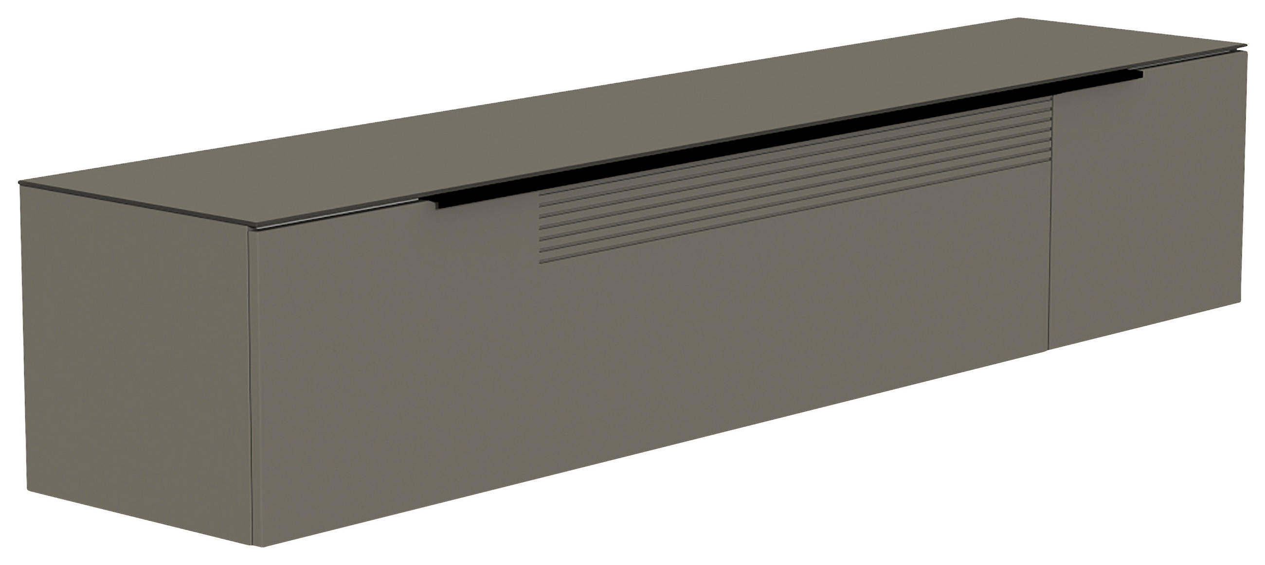 LOWBOARD  210/41/45 cm  Beimöbel erhältlich, hängend, Abdeckplatte aus Glas  - Schwarz/Grau, Design, Glas/Holzwerkstoff (210/41/45cm) - Moderano