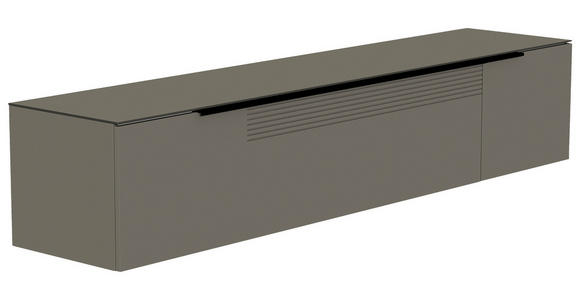 LOWBOARD  210/41/45 cm  Beimöbel erhältlich, hängend, Abdeckplatte aus Glas  - Schwarz/Grau, Design, Glas/Holzwerkstoff (210/41/45cm) - Moderano