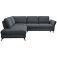 ECKSOFA in Bouclé Dunkelgrau  - Dunkelgrau/Schwarz, Natur, Textil/Metall (233/288cm) - Valnatura