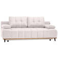 SCHLAFSOFA in Webstoff Creme  - Creme/Schwarz, Design, Holz/Textil (206/77-87/102cm) - Novel