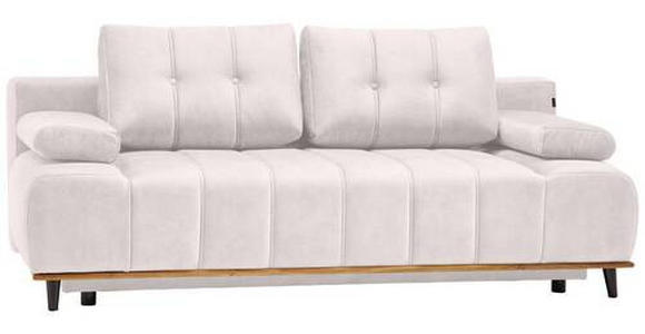 SCHLAFSOFA Webstoff Creme - Creme/Schwarz, Design, Holz/Textil (206/77-87/102cm) - Novel