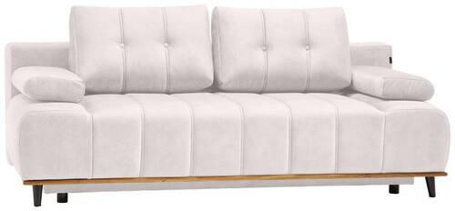 Thumbnail - Novel Schlafsofa Clive, Creme, Textil, Eiche, 2-Sitzer, 206x77-87x102 cm, Made in EU, FSC Mix, Stoffauswahl, Rücken echt...