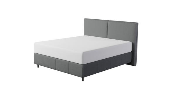 BOXSPRINGBETT 180/200 cm  in Schwarz  - Alufarben/Schwarz, KONVENTIONELL, Textil/Metall (180/200cm) - Dieter Knoll