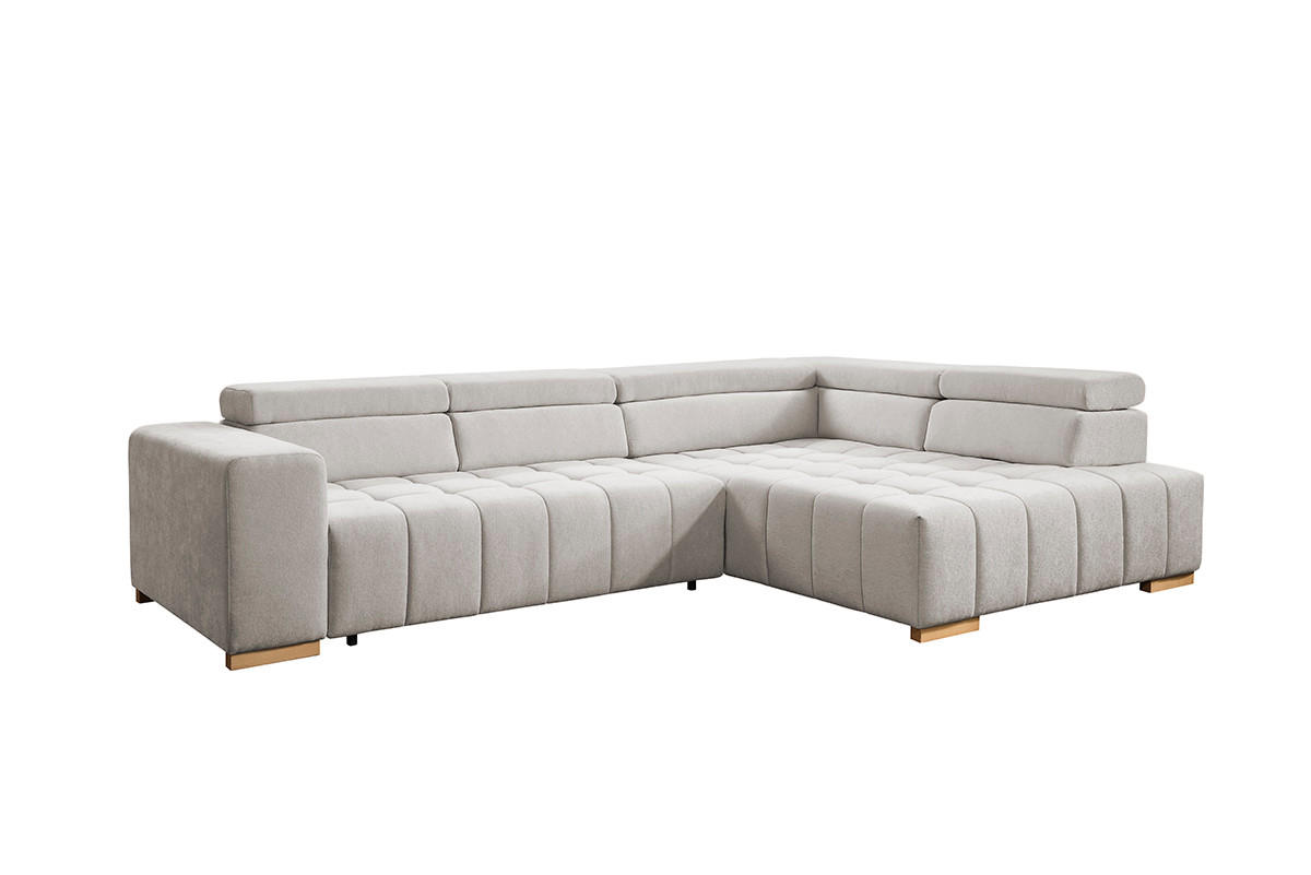 ECKSOFA in Chenille Beige  307/201 cm  - Beige/Naturfarben, Design, Holz/Textil (307/201cm) - Livetastic