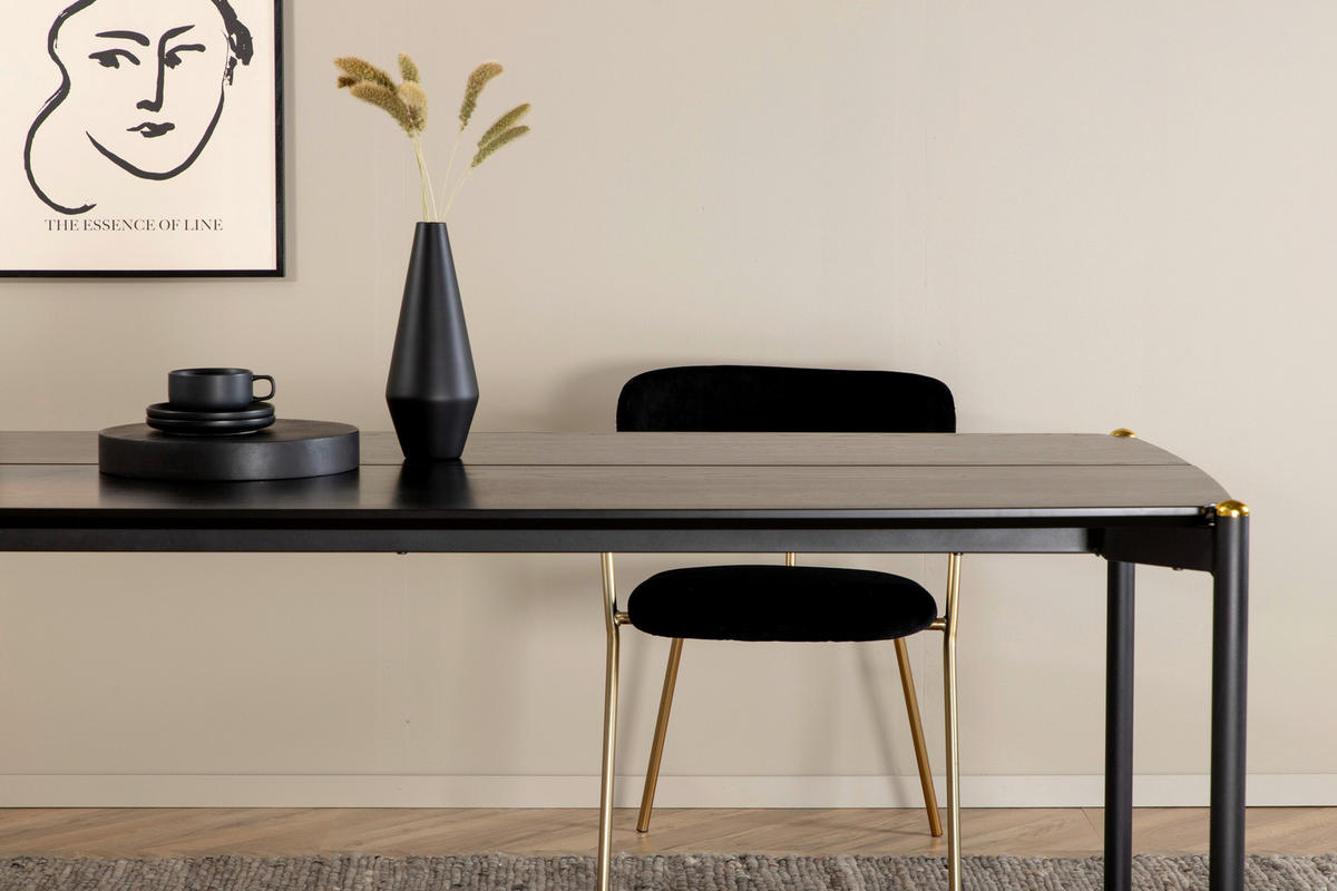 MATBORD i metall, trämaterial 190/90/75 cm   - svart, Design, metall/trämaterial (190/90/75cm) - Livetastic