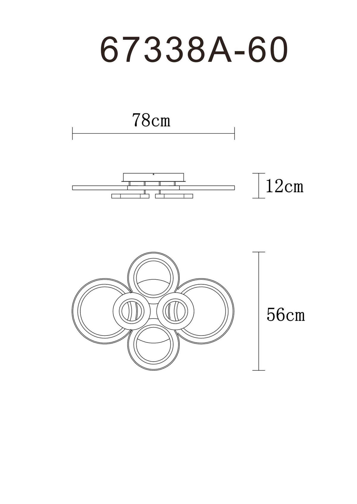 LED-DECKENLEUCHTE KORA 78/56/12 cm  - Klar/Anthrazit, Design, Kunststoff/Metall (78/56/12cm) - Globo