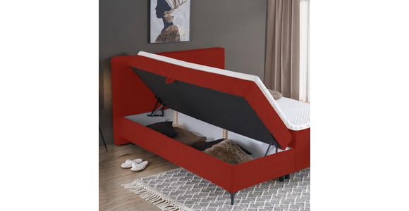 BOXBETT 160/200 cm in Terracotta - Terracotta/Schwarz, Design, Holz/Holzwerkstoff (160/200cm) - Xora