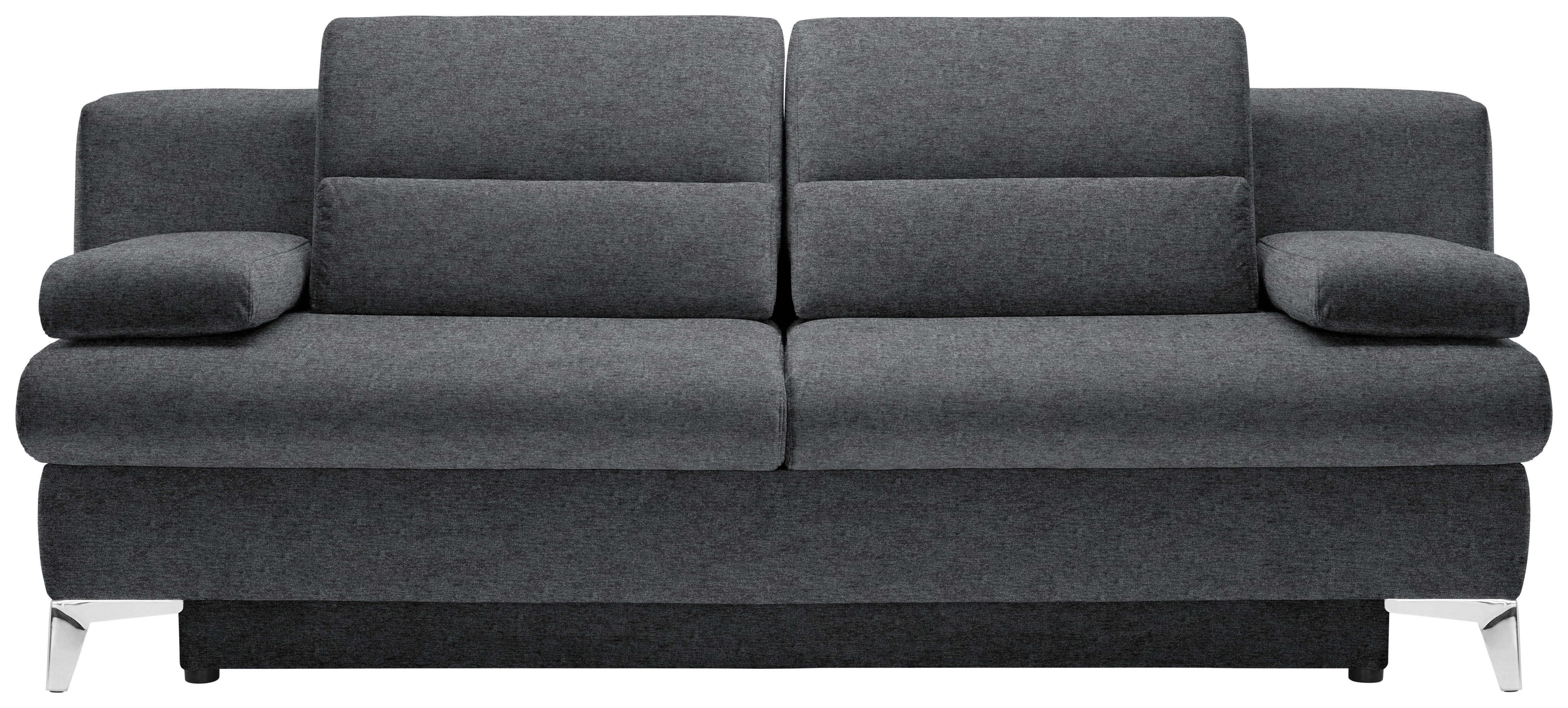 SCHLAFSOFA Flachgewebe Dunkelgrau  - Dunkelgrau, Design, Textil/Metall (206-267/91/110cm) - Venda
