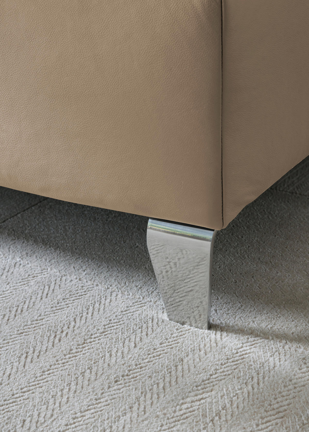 BOXSPRINGBETT 120/200 cm  in Naturfarben  - Chromfarben/Naturfarben, KONVENTIONELL, Leder/Textil (120/200cm) - Novel