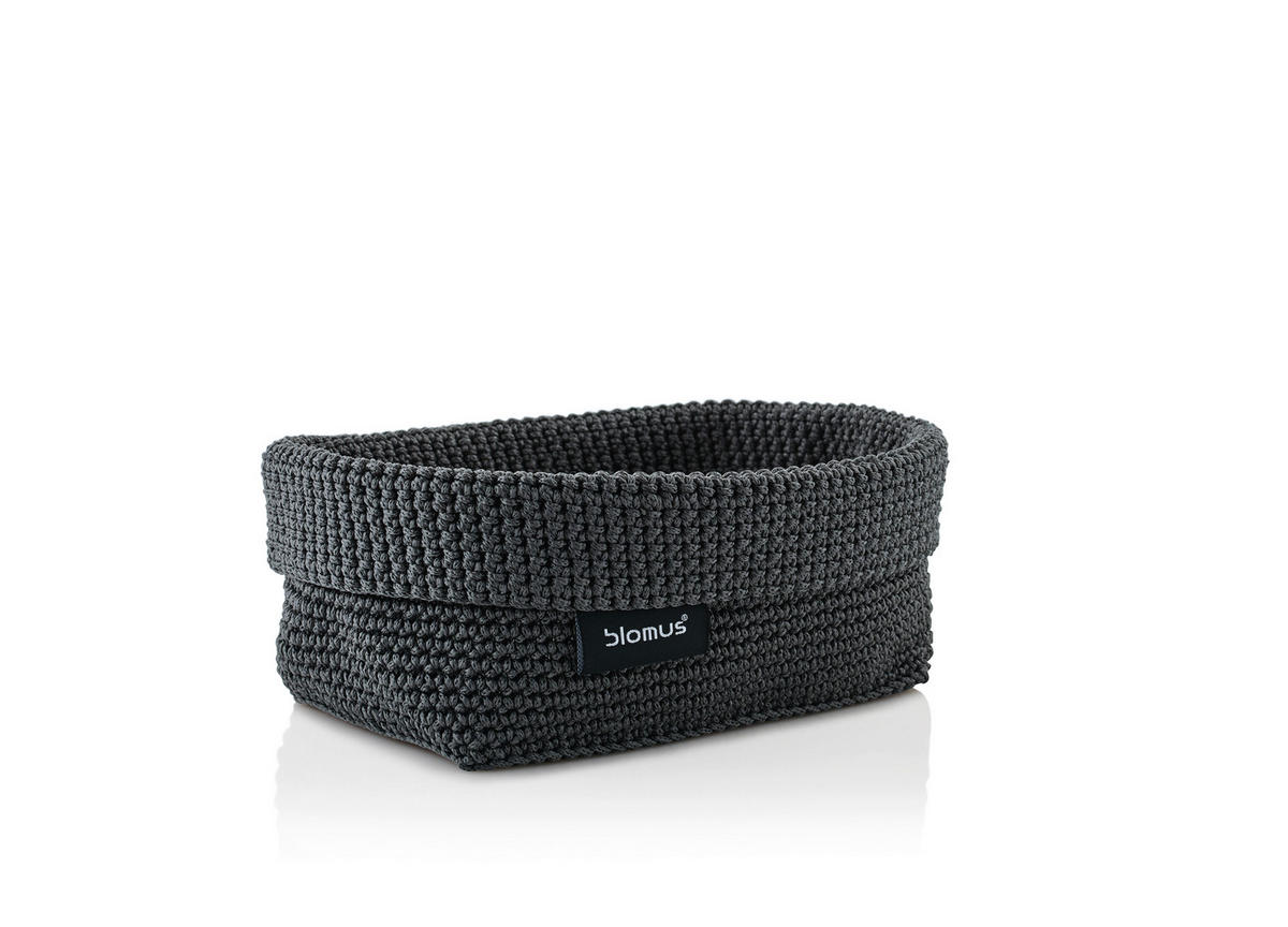 AUFBEWAHRUNGSKÖRBCHEN  - Anthrazit, Basics, Textil (12/9/20cm) - Blomus