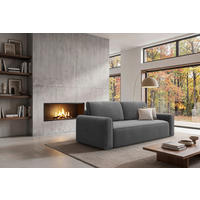 SCHLAFSOFA Chenille Graphitfarben  - Graphitfarben/Schwarz, Modern, Holz/Holzwerkstoff (240/92/103cm) - Livetastic