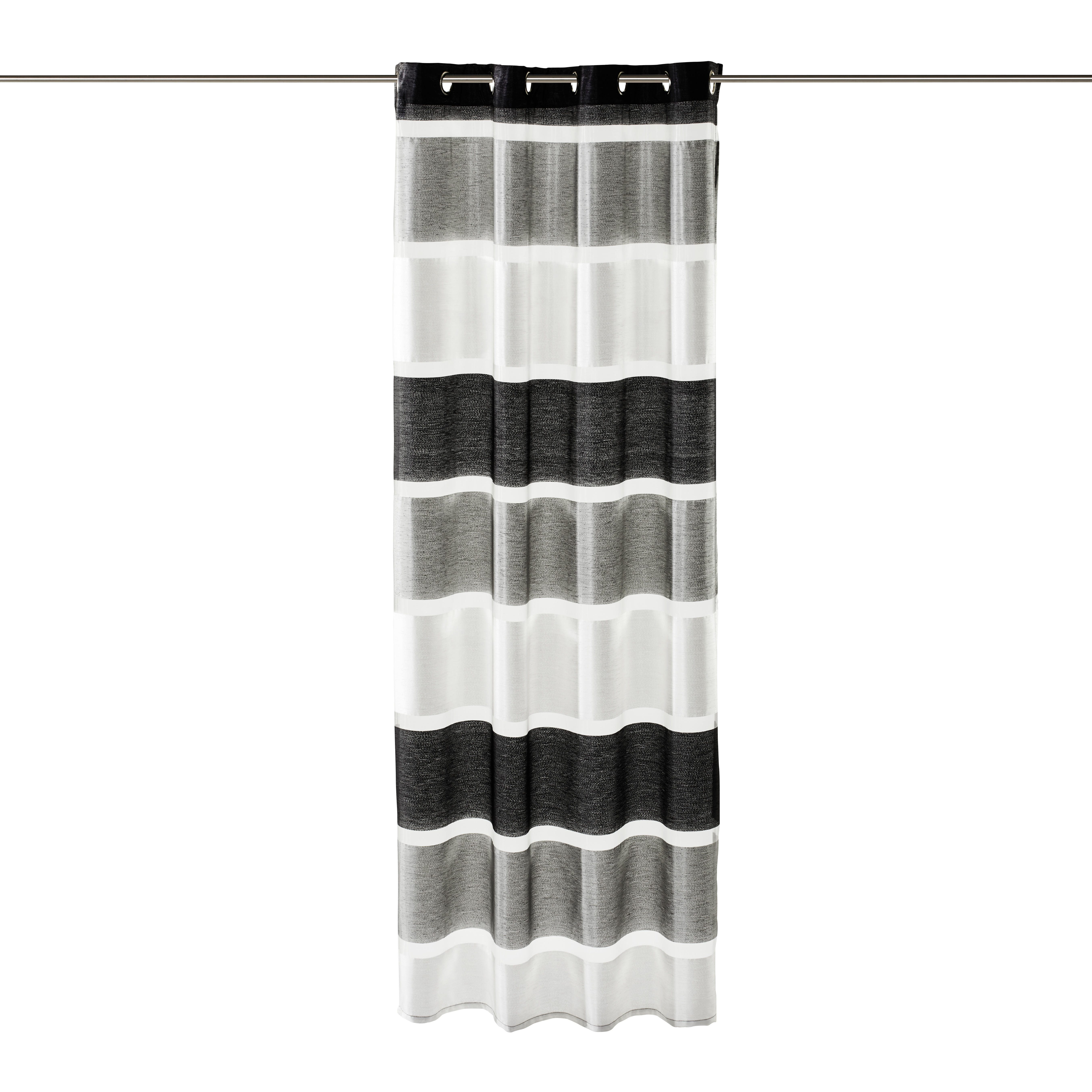 ÖSENSCHAL Loft halbtransparent 140/245 cm   - Schwarz, Basics, Textil (140/245cm) - Esposa
