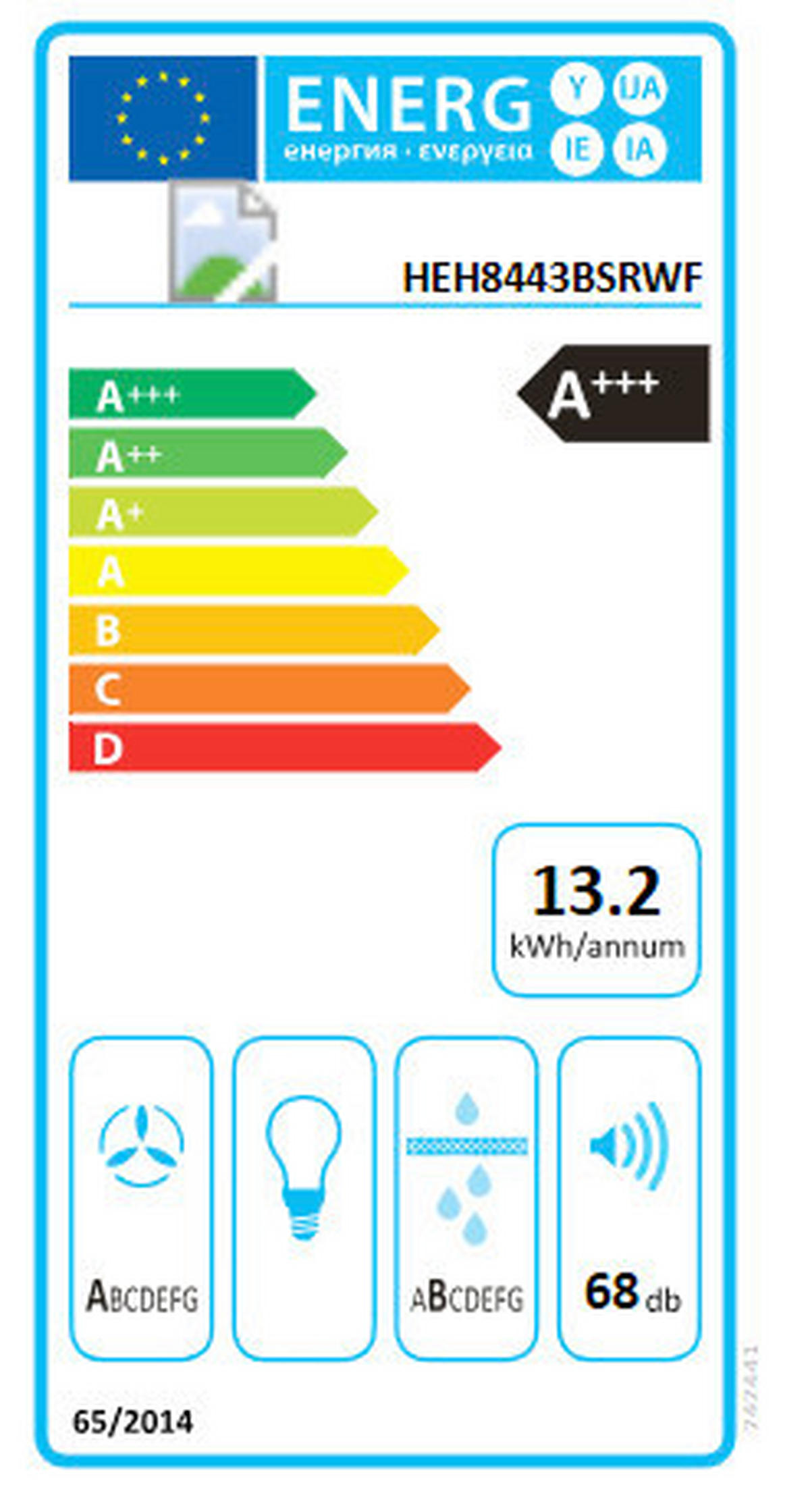 KOCHFELD-DUNSTABZUG-KOMBI HEH8443BSCWF1  - Schwarz, Basics, Glas/Metall (83/23,3/52cm) - Hisense